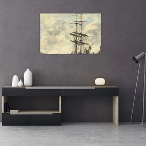 Obraz - Eugène Boudin, Ship on the Touques, reprodukcia (90x60 cm)
