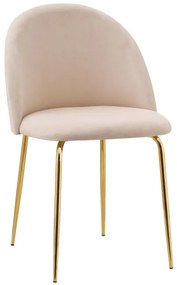 Jedálenská stolička FARGO zamatová, zlatá / béžová