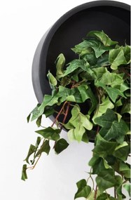 Kvetináč na stenu MURA, sklolaminát, Ø 30 cm, čierna