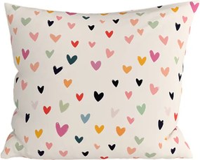 Bavlnená obliečka na vankúš DOTHEARTS POLY 45x45 cm, krémový