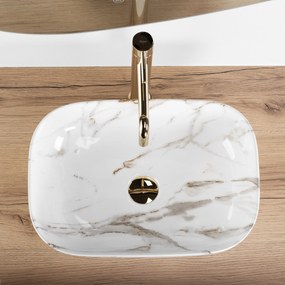 Rea Belinda, umývadlo na dosku 460x320x125 mm, Aiax-mramor, REA-U6596