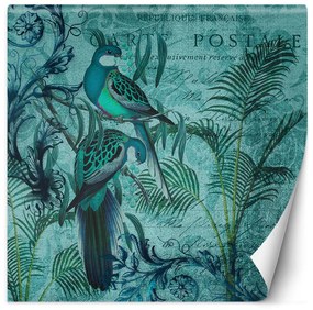 Gario Fototapeta Modré vtáky na vetvách - Andrea Haase Materiál: Vliesová, Rozmery: 100 x 100 cm