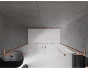 Mexen Velar L Duo, posuvné sprchové dvere do otvoru 170 cm, 8mm číre sklo, medená matná, 871-170-003-02-65