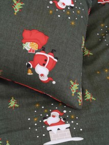 Vianočné bavlnené obliečky Renforcé - Polárny sen zelené