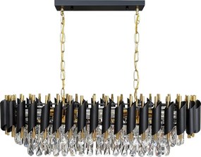 Luster Cristal, 1x krištáľové/zlaté/čierne kovové tienidlo, g