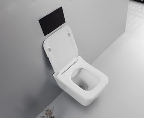 CERANO - Závesná WC misa Forte + UF sedátko, Rimless - biela lesklá, CER-CER-538747