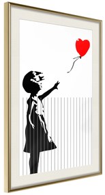 Artgeist Plagát - Cut Banksy [Poster] Veľkosť: 40x60, Verzia: Zlatý rám s passe-partout