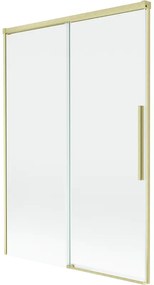 Mexen Rox, 2-krídlová posuvná vaňová zástena 120 x 150 cm, 8mm číre sklo, zlatý matný profil, 8C9-120-001-55-00