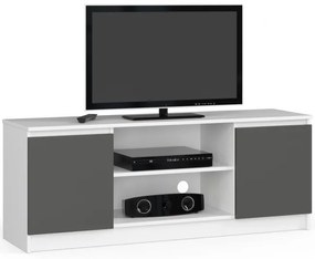 Stolík pod TV RTV 140 2D 1P biely / sivý