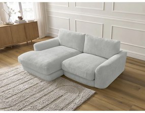 Svetlosivá ženilková rohová pohovka (ľavý roh/s leňoškou) Leonore – Bobochic Paris