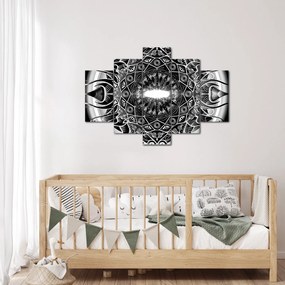 Obraz čiernobielych ornamentov (150x105 cm)