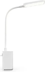 Nedis LTLR10WT - LED stmievateľná nabíjateľná dotyková stolná lampa so svorkou LED/5W/1200 mAh biela