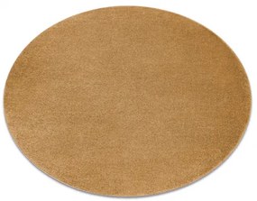 Okrúhly koberec SOFTY Jednotný, Jednobarevný, zlato Veľkosť: kruh 150 cm