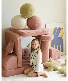 Ružový detský pohovkový vankúš z textílie buklé Ball – Wigiwama