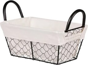Úložný košík Belle 26x12 cm, kov/látka%