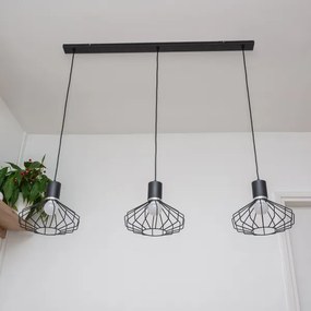 Luster na lanku SOLANO 3xE27/15W/230V čierna/lesklý chróm