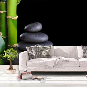 Sablio Tapeta Bambus a kamene - 208x125 cm