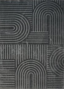 Koberec Zen Garden 2405 Dark Grey – sivý s geometrickým vzorom Rozmer: 60x100 cm