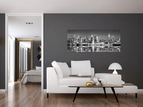 Obraz - New York, čiernobiely (120x50 cm)