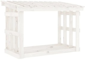 Stojan na palivové drevo biely 108x64,5x77 cm masívna borovica