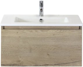 Kúpeľňový nábytkový set Sanox Frozen farba čela dub prírodný ŠxVxH 81 x 42 x 46 cm s keramickým umývadlom
