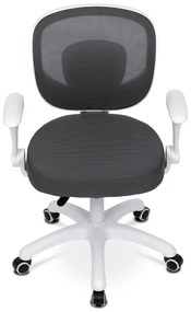 Detská pracovná stolička DINO — sieť / látka, tmavo sivá