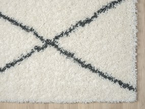 My Flair, Kusový koberec My Shaggy Raute creme, 60x90, čiernobiela, chodba / predsieň