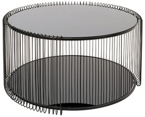 Wire Double konferenčný stolík Ø80 cm čierny
