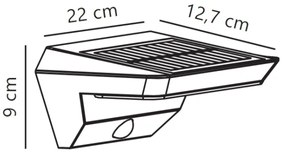 Nordlux - LED solárne nástenné svietidlo s čidlom AGENA LED/5W/3,7V IP44