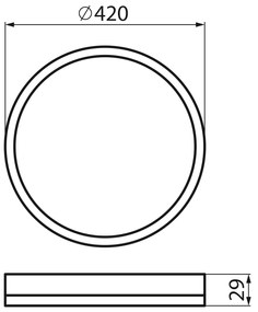 KANLUX KANLUX, AZPO stropné LED svietidlo, priemer 420mm, 22W, IP54, biela, 31504