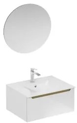 Kúpeľňová zostava s umývadlom vrátane umývadlovej batérie, vtoku a sifónu Naturel Stilla biela lesk KSETSTILLA026, 1 ks