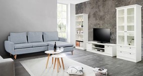 Rohová sedacia súprava Enjoy, béžovo-modrá tkanina