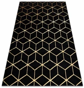 Koberec GLOSS 409C 86 3D kocka glamour - čierny, zlatý
