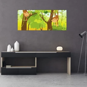 Obraz - Opičiaci (120x50 cm)