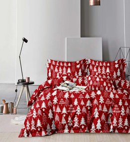 Obliečky z mikrovlákna CHRISTMAS TREES červené Rozmer obliečky: 70 x 90 cm | 140 x 220 cm