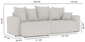 Rohová sedačka Denia (P) (tmavohnedá). Akcia -20%. Vlastná spoľahlivá doprava až k Vám domov. 1133112