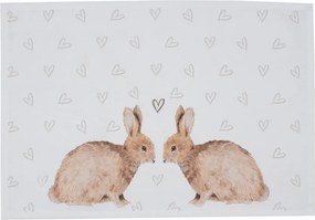 6ks bavlnené prestieranie s motívom králikov a srdiečok Bunnies in Love - 48*33cm