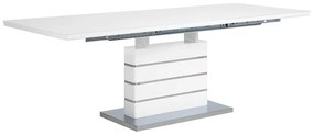 Rozkladací jedálenský stôl 180/220 x 90 cm biela/strieborná HAMLER Beliani