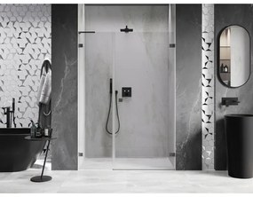 Mexen Lunar-B, L Otočné pravé sprchové dvere 140 cm, 8mm číre sklo, grafitový profil, 832SL-140-050-95-00-P