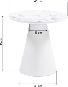 Konferenčný stolík Margos 46 cm biely/mramor I