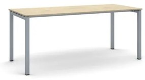 Stôl PRIMO SQUARE so sivostriebornou podnožou 1800 x 800 x 750 mm, dub prírodný