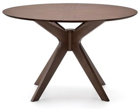 Okrúhly jedálenský stôl s doskou v dekore orechového dreva ø 120 cm Naanim – Kave Home