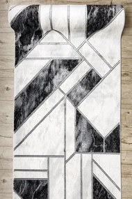 Behúň EMERALD exkluzívny 81953 glamour, styl geometrický čierny / strieborný