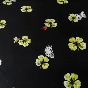 Obliečky z mikrovlákna FOUR LEAF CLOVER čierne Rozmer obliečky: 70 x 90 cm | 140 x 220 cm