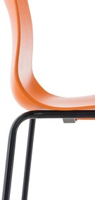 Barová stolička Hoover - plast, kovové nohy čierne - Oranžová