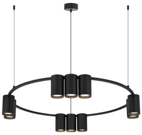 Luster na lanku GENESIS 10xGU10/8W/230V čierna