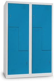 Kovová šatníková skrinka Z, 120 x 50 x 180 cm, cylindrický zámok, modrá - ral 5012