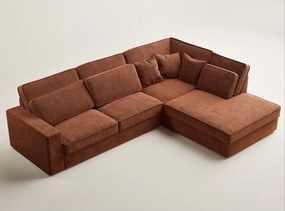 Ženilková rohová pohovka v medenej farbe (pravý roh/do L) Kirou – Maison de Rêve