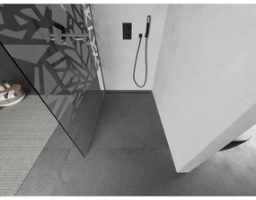 Mexen Kioto, sprchová zástena Walk-In 70 x 200 cm, 8mm číre sklo biely vzor, grafitový profil, 800-070-101-95-85