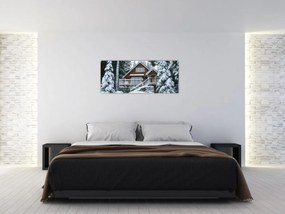 Obraz - Drevená chata (120x50 cm)